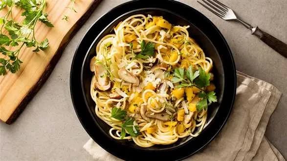 Spaghetti z dynią i borowikami