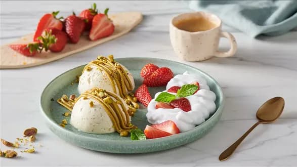 Pistacjowe semifreddo z ricottą